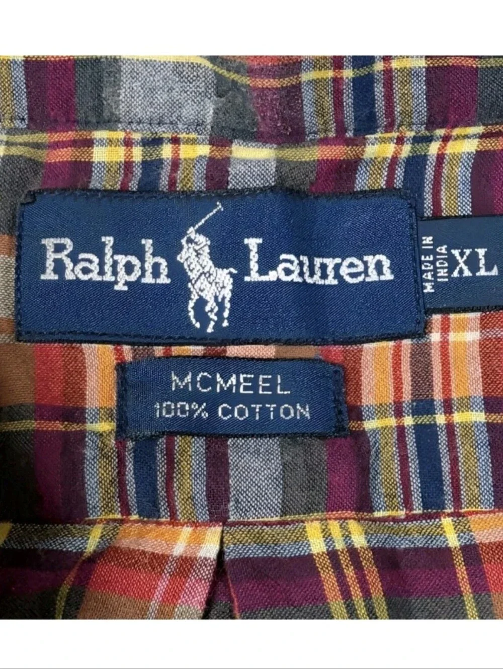 Ralph Lauren McMeel Boys XL Plaid Long Sleeve Button Down Shirt Cotton